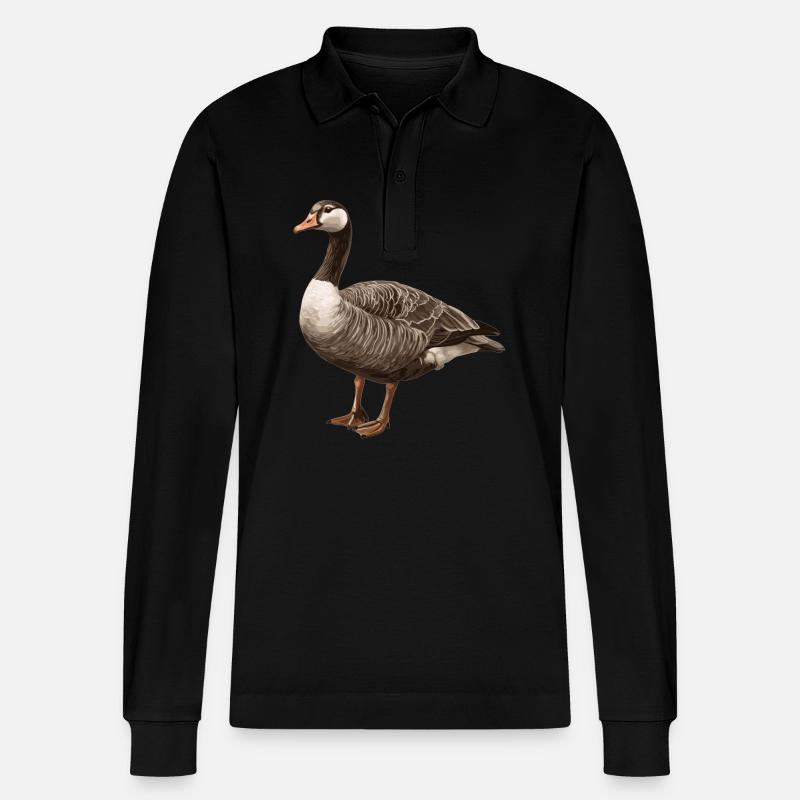 Gänse Gans - Stanley/Stella Unisex Bio-Langarm-Poloshirt Prepster - Schwarz