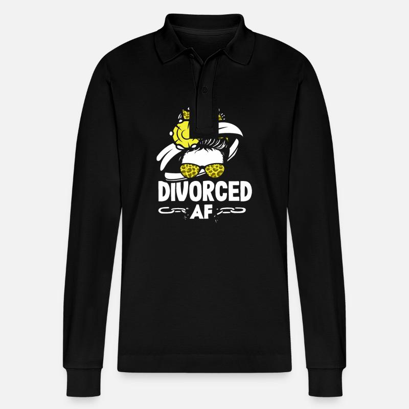Divorced Bold Statement Scheidung - Stanley/Stella Unisex Bio-Langarm-Poloshirt Prepster - Schwarz
