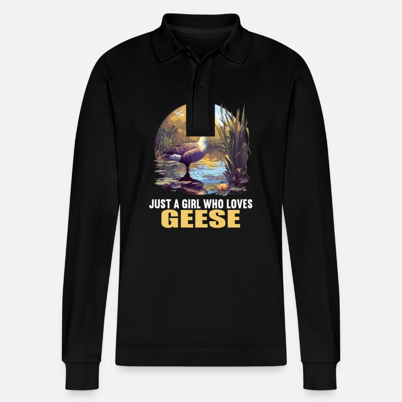 Gänse Gans - Stanley/Stella Unisex Bio-Langarm-Poloshirt Prepster - Schwarz