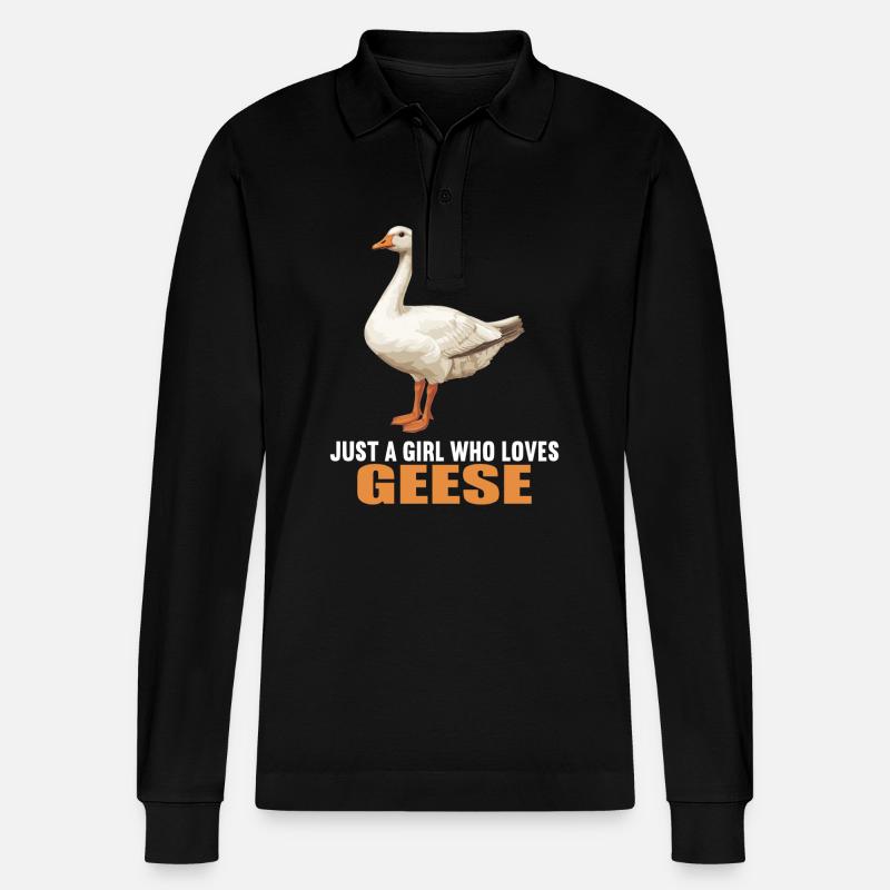 Gänse Gans - Stanley/Stella Unisex Bio-Langarm-Poloshirt Prepster - Schwarz