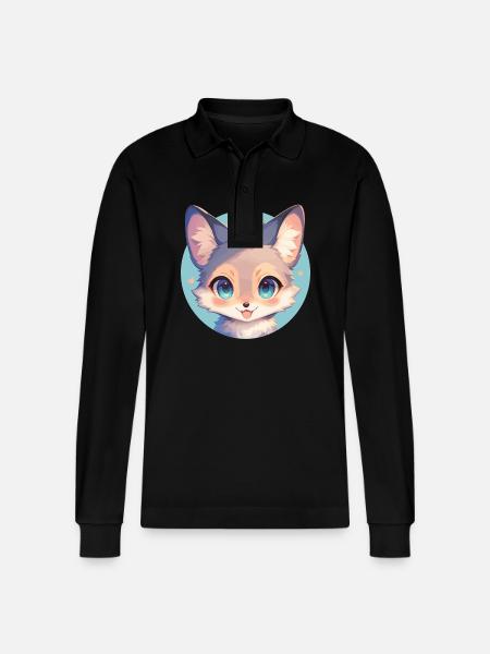 Gray Foxes Gray Fox - Stanley/Stella Organic Unisex Long-Sleeved Polo Shirt Prepster - black