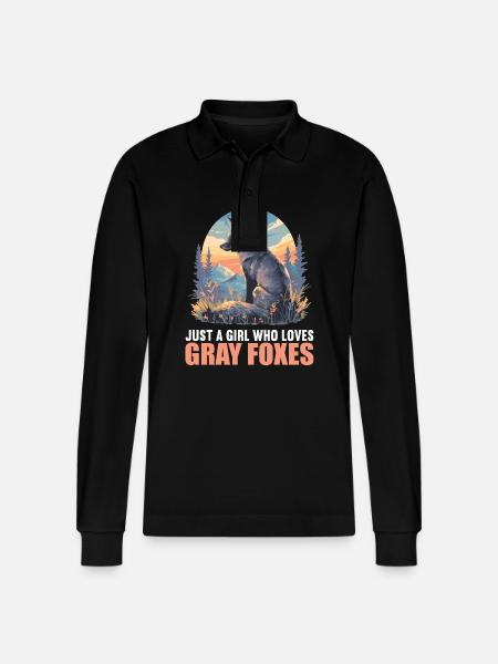 Gray foxes Gray fox - Stanley/Stella Organic Unisex Long-Sleeved Polo Shirt Prepster - black