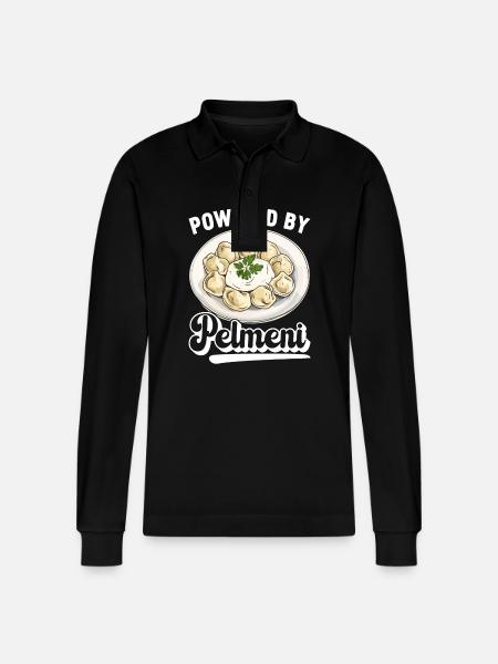 Pelmeni Russian Cuisine - Stanley/Stella Organic Unisex Long-Sleeved Polo Shirt Prepster - black