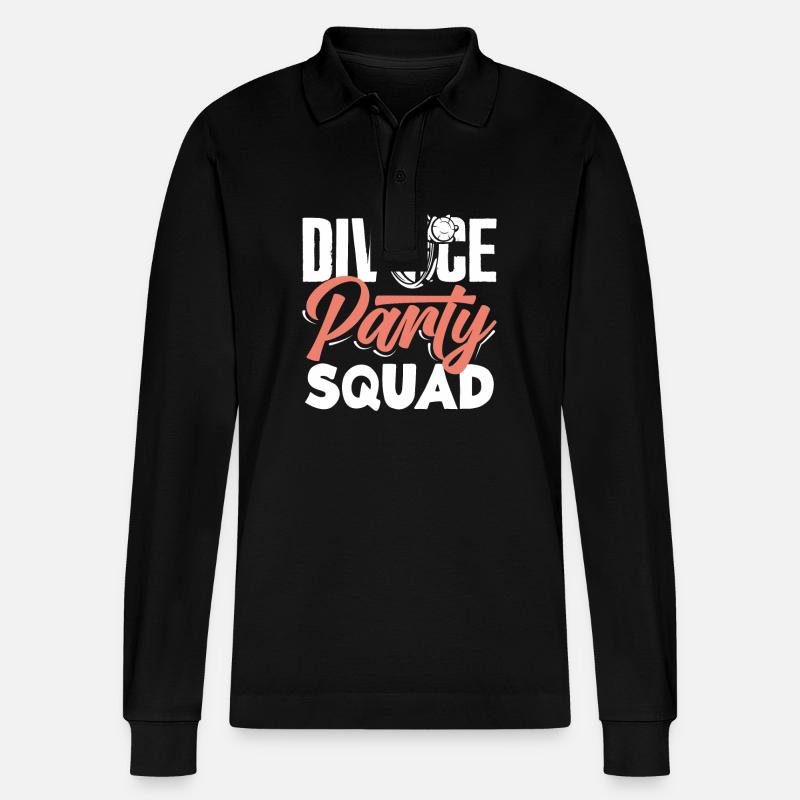 Scheidung Party Squad Feier Scheidung - Stanley/Stella Unisex Bio-Langarm-Poloshirt Prepster - Schwarz