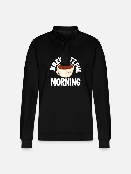coffee lover Brew-Tiful Morning - Stanley/Stella Organic Unisex Long-Sleeved Polo Shirt Prepster - black