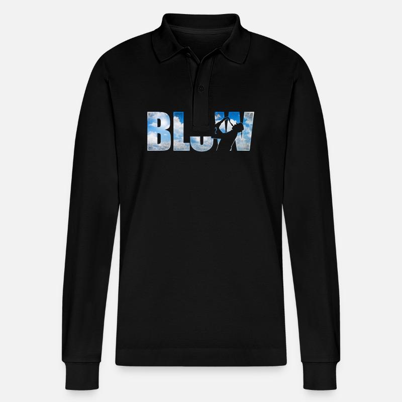 Saxophone Blow - Stanley/Stella Unisex Bio-Langarm-Poloshirt Prepster - Schwarz
