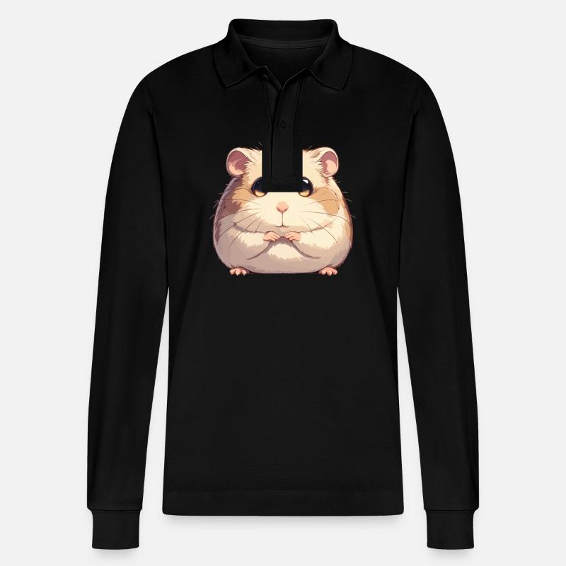 Hamster - Stanley/Stella Unisex Bio-Langarm-Poloshirt Prepster - Schwarz