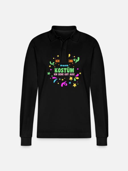 Karnevalskostüm Fasching Karneval - Stanley/Stella Unisex Bio-Langarm-Poloshirt Prepster - Schwarz