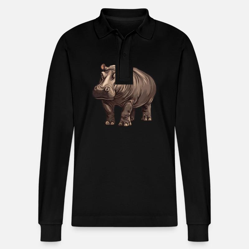 Hippopotame Hippopotame - Polo à manches longues bio PREPSTER Stanley/Stella Unisexe - noir