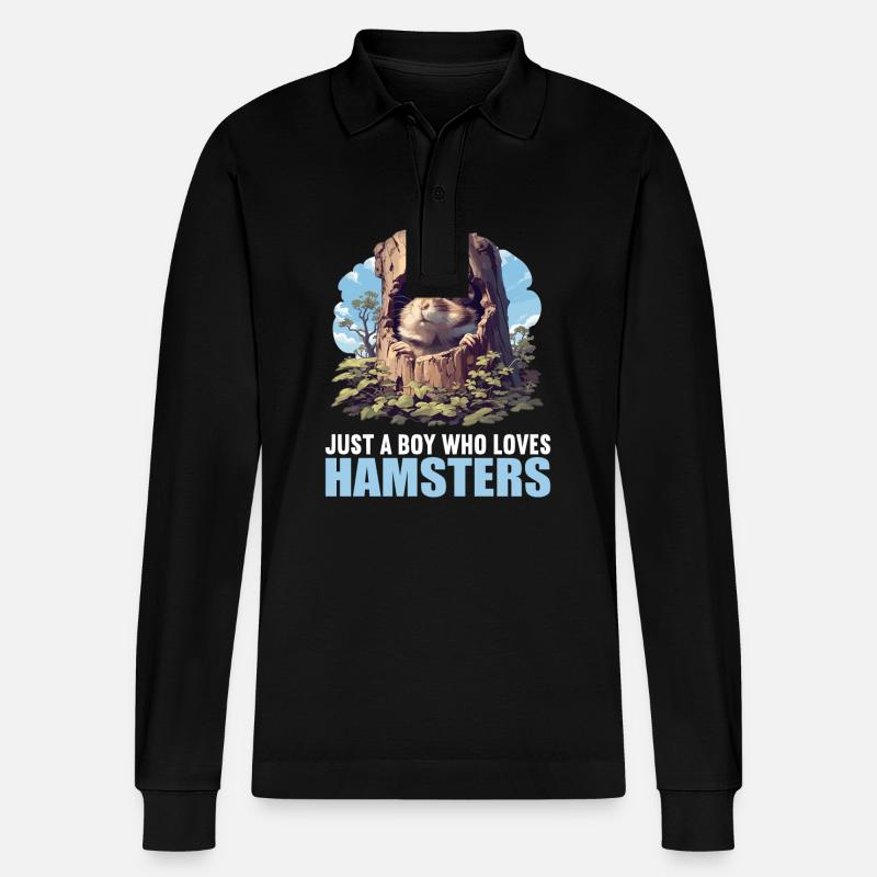 Hamster - Stanley/Stella Unisex Bio-Langarm-Poloshirt Prepster - Schwarz