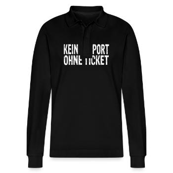 Kein Support Ohne Ticket - Stanley/Stella Unisex Bio-Langarm-Poloshirt Prepster - Schwarz - Vorne - Anna (173cm) & Nico (186cm)