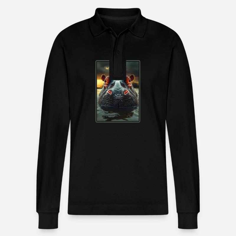 Hippopotame Hippopotame - Polo à manches longues bio PREPSTER Stanley/Stella Unisexe - noir