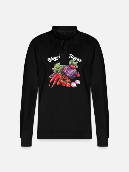 Veggie Slayer 2 - Stanley/Stella Unisex Bio-Langarm-Poloshirt Prepster - Schwarz