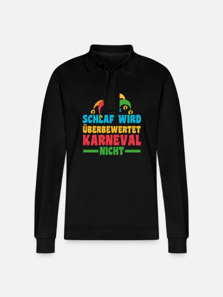 Karnevalskostüm Fasching Karneval - Stanley/Stella Unisex Bio-Langarm-Poloshirt Prepster - Schwarz