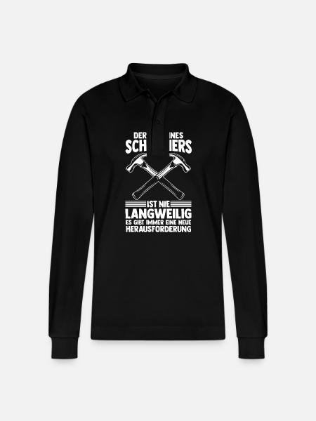 Carpenter, Carpenter, Carpenter - Stanley/Stella Organic Unisex Long-Sleeved Polo Shirt Prepster - black