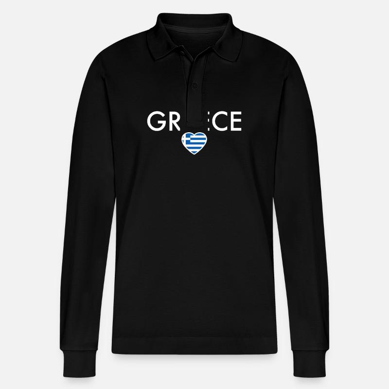Grèce Grèce Drapeau grec Grec - Polo à manches longues bio PREPSTER Stanley/Stella Unisexe - noir