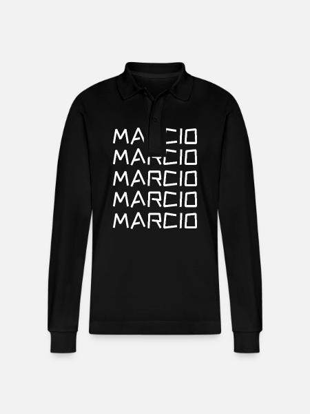 Gift for Marcio - Stanley/Stella Organic Unisex Long-Sleeved Polo Shirt Prepster - black