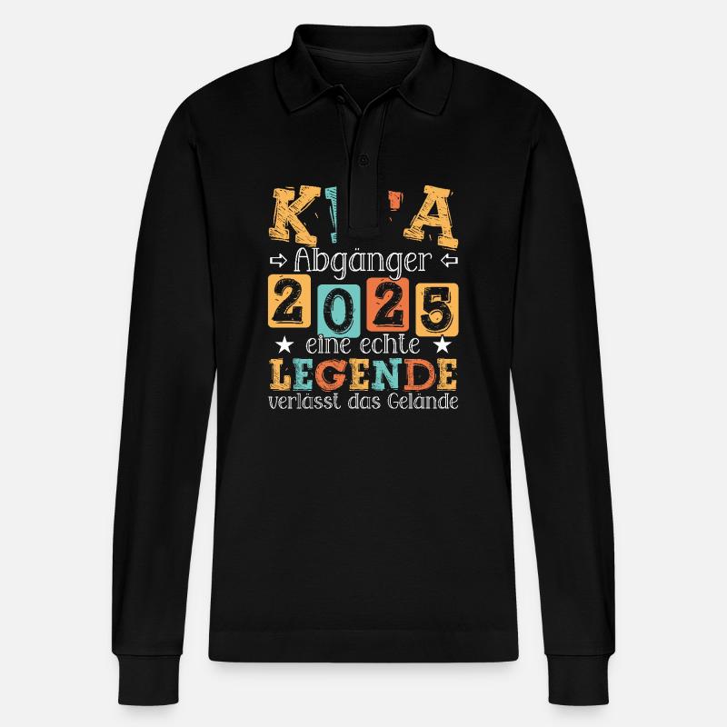Schulkind 2025 Einschulung Erstklässler - Stanley/Stella Unisex Bio-Langarm-Poloshirt Prepster - Schwarz