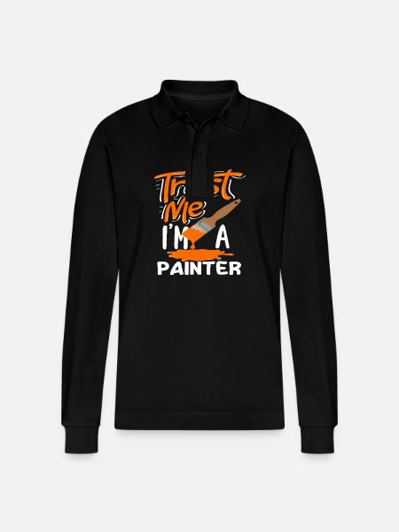 Trust me, I'm a painter - Stanley/Stella Organic Unisex Long-Sleeved Polo Shirt Prepster - black