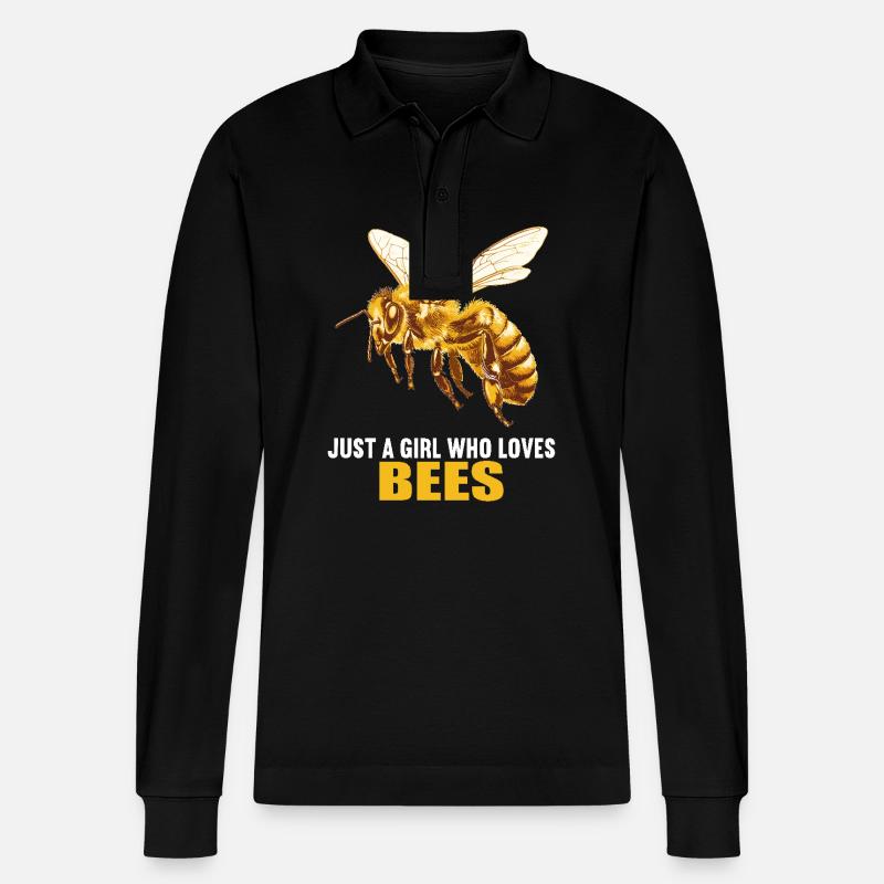 Bienen Biene - Stanley/Stella Unisex Bio-Langarm-Poloshirt Prepster - Schwarz