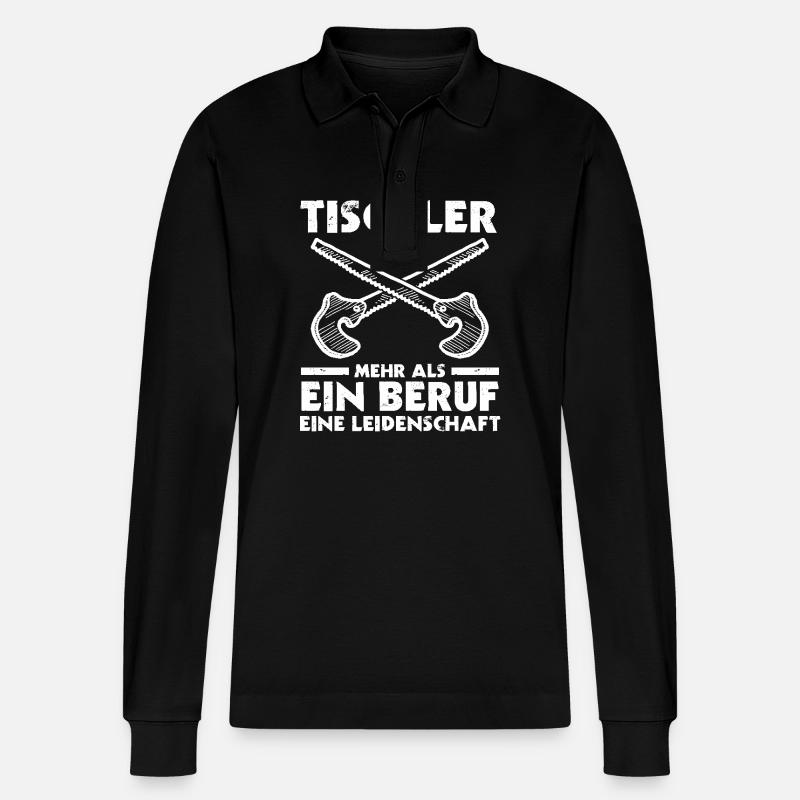 Carpenter, Carpenter, Carpenter - Stanley/Stella Organic Unisex Long-Sleeved Polo Shirt Prepster - black