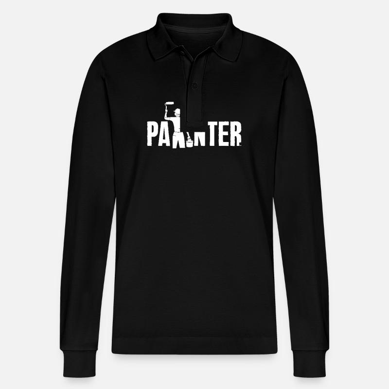 Creative painter with style - Stanley/Stella Organic Unisex Long-Sleeved Polo Shirt Prepster - black