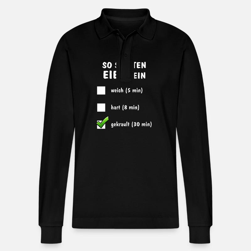 SO SOLLTEN EIER SEIN - Stanley/Stella Unisex Bio-Langarm-Poloshirt Prepster - Schwarz