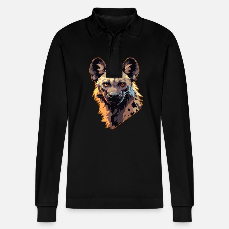 Hyänen Hyäne - Stanley/Stella Unisex Bio-Langarm-Poloshirt Prepster - Schwarz