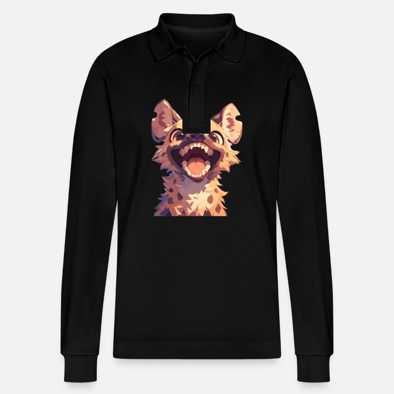 Hyänen Hyäne - Stanley/Stella Unisex Bio-Langarm-Poloshirt Prepster - Schwarz