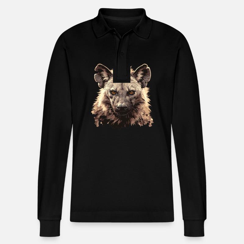 Hyänen Hyäne - Stanley/Stella Unisex Bio-Langarm-Poloshirt Prepster - Schwarz