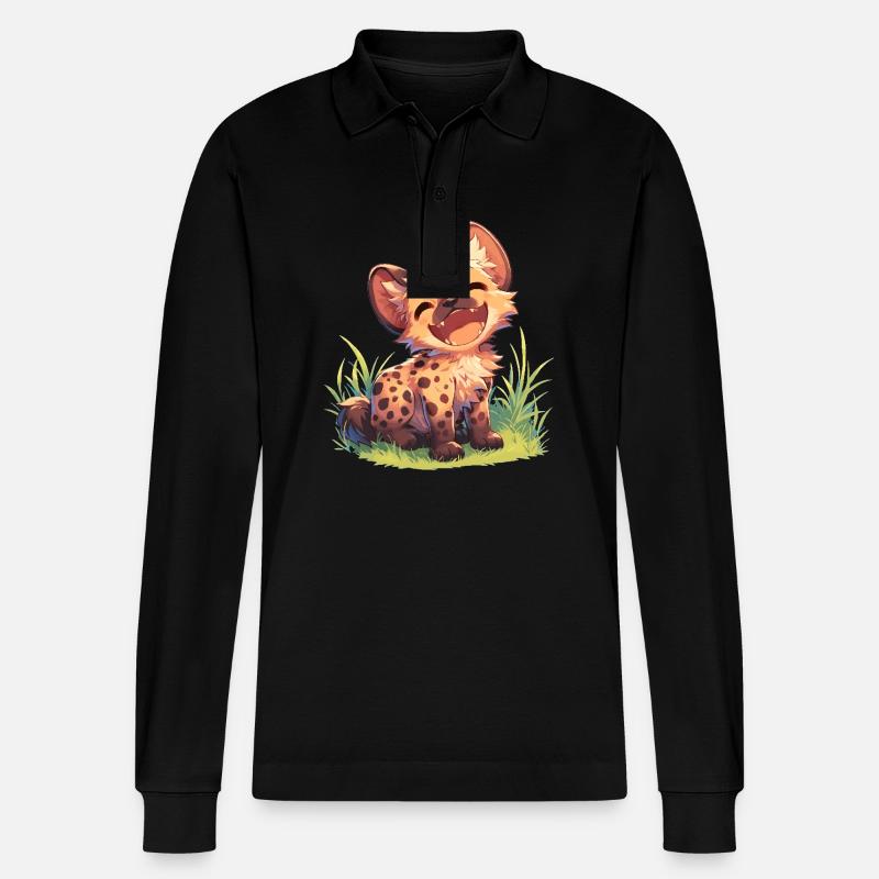 Hyänen Hyäne - Stanley/Stella Unisex Bio-Langarm-Poloshirt Prepster - Schwarz