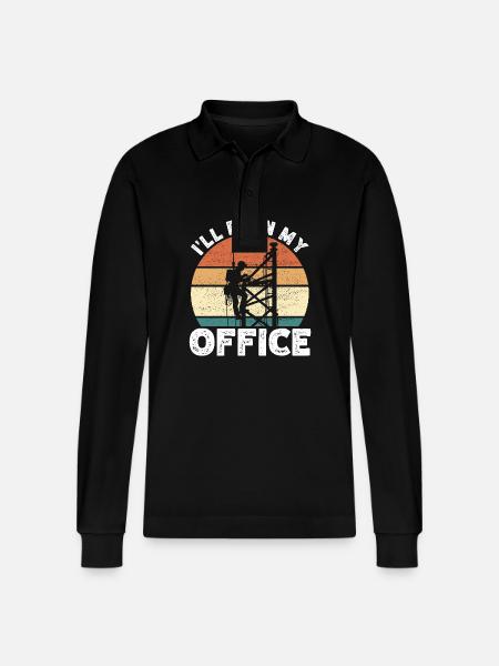 Industriekletterer Tower Climber Industrieklettern - Stanley/Stella Unisex Bio-Langarm-Poloshirt Prepster - Schwarz