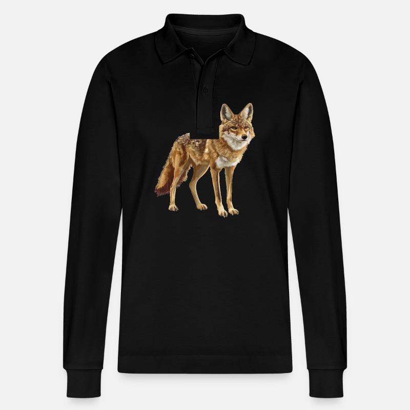 Schakale Schakal - Stanley/Stella Unisex Bio-Langarm-Poloshirt Prepster - Schwarz
