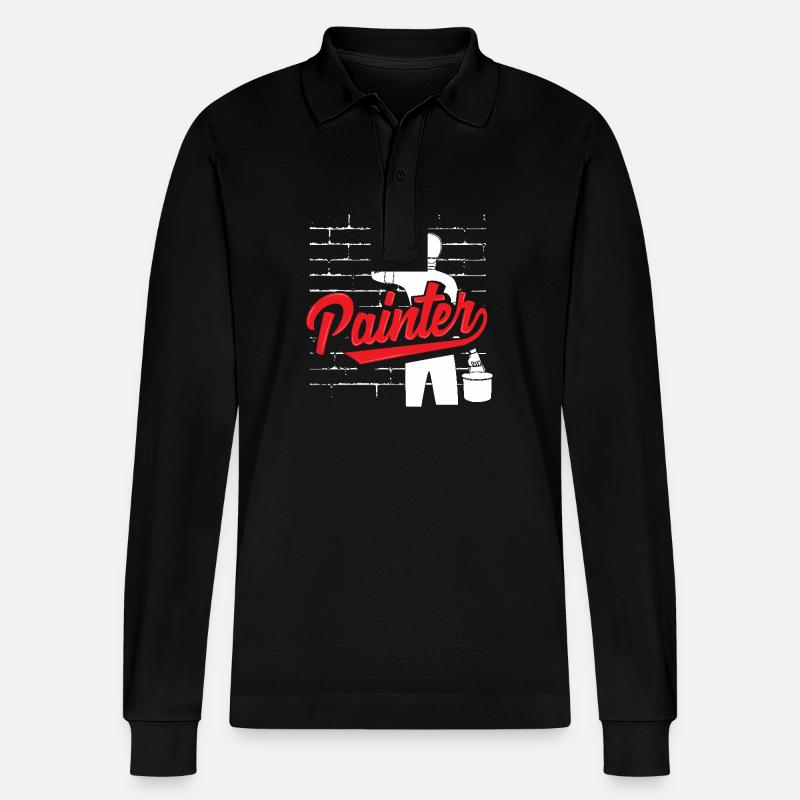 Painter Wall Art Creativity - Stanley/Stella Organic Unisex Long-Sleeved Polo Shirt Prepster - black