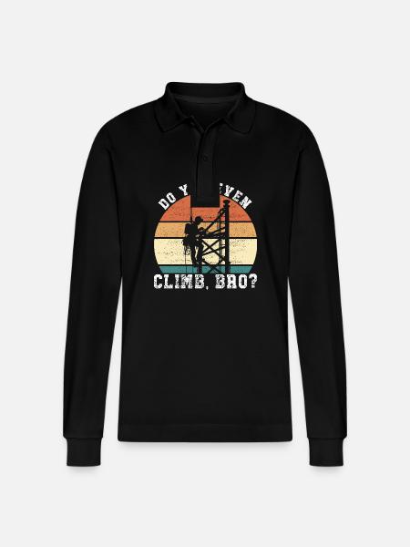 Industriekletterer Tower Climber Industrieklettern - Stanley/Stella Unisex Bio-Langarm-Poloshirt Prepster - Schwarz