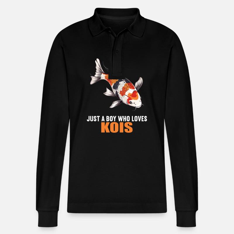 Kois Koi Karpfen - Stanley/Stella Unisex Bio-Langarm-Poloshirt Prepster - Schwarz