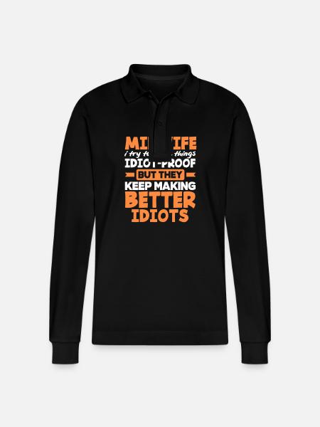 Midwife I do things foolproof - Stanley/Stella Organic Unisex Long-Sleeved Polo Shirt Prepster - black