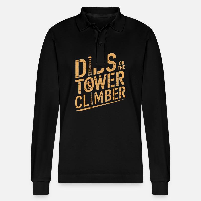 Industriekletterer Tower Climber Industrieklettern - Stanley/Stella Unisex Bio-Langarm-Poloshirt Prepster - Schwarz