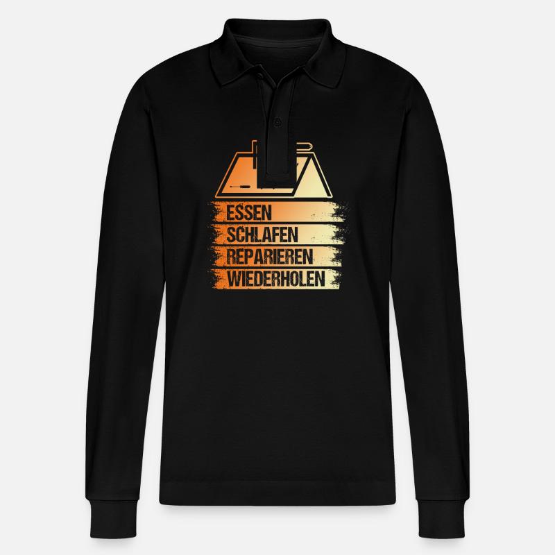 Dachdeckermeister Dachdecker - Stanley/Stella Unisex Bio-Langarm-Poloshirt Prepster - Schwarz