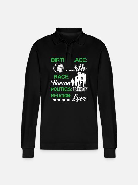 Happy Earth Day Birthday - Stanley/Stella Organic Unisex Long-Sleeved Polo Shirt Prepster - black