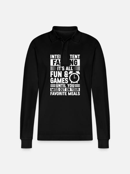Intermittent fasting Intermittent fasting - Stanley/Stella Organic Unisex Long-Sleeved Polo Shirt Prepster - black