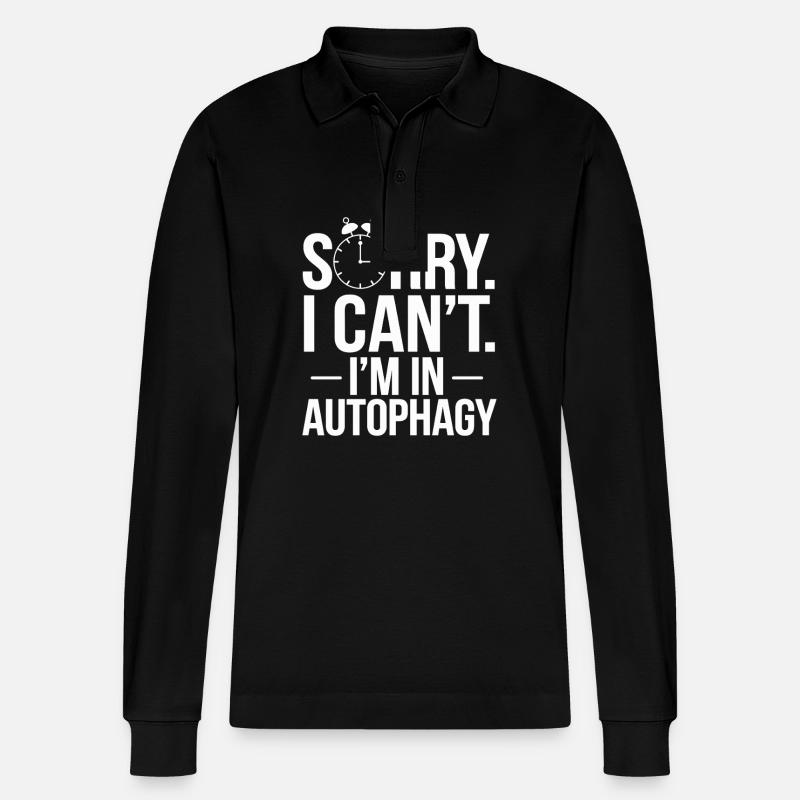 Intermittent fasting Intermittent fasting - Stanley/Stella Organic Unisex Long-Sleeved Polo Shirt Prepster - black