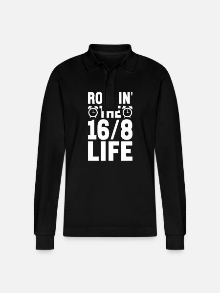 Intermittent fasting Intermittent fasting - Stanley/Stella Organic Unisex Long-Sleeved Polo Shirt Prepster - black