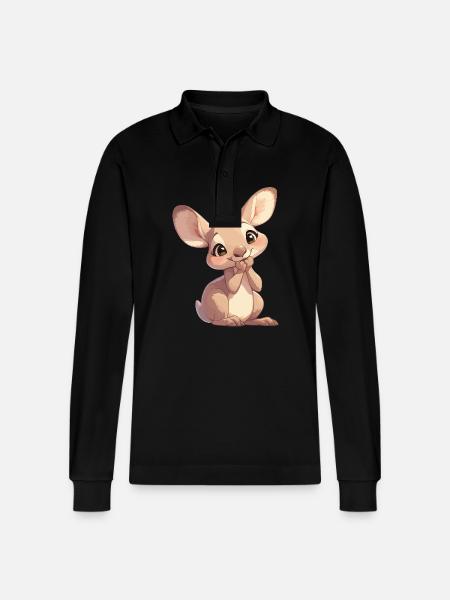Kangaroos Kangaroo - Stanley/Stella Organic Unisex Long-Sleeved Polo Shirt Prepster - black