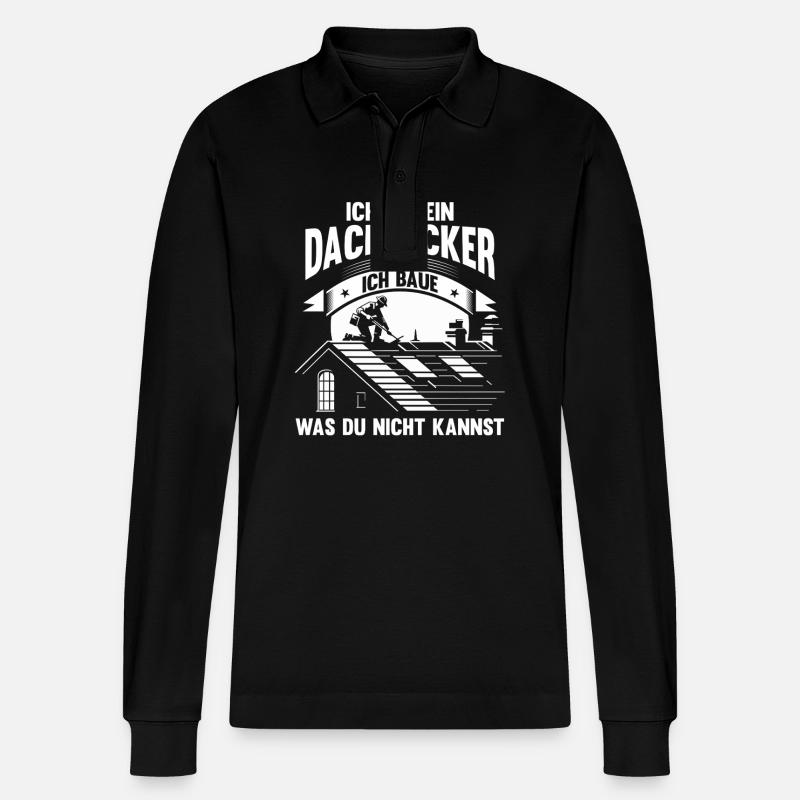 Dachdeckermeister Dachdecker - Stanley/Stella Unisex Bio-Langarm-Poloshirt Prepster - Schwarz