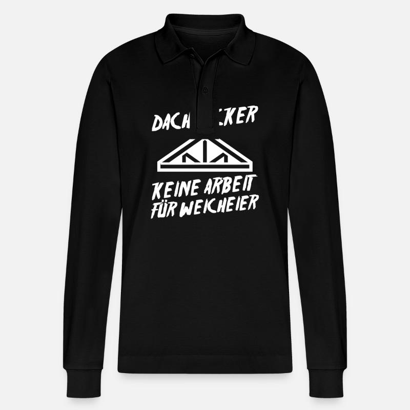 Dachdeckermeister Dachdecker - Stanley/Stella Unisex Bio-Langarm-Poloshirt Prepster - Schwarz