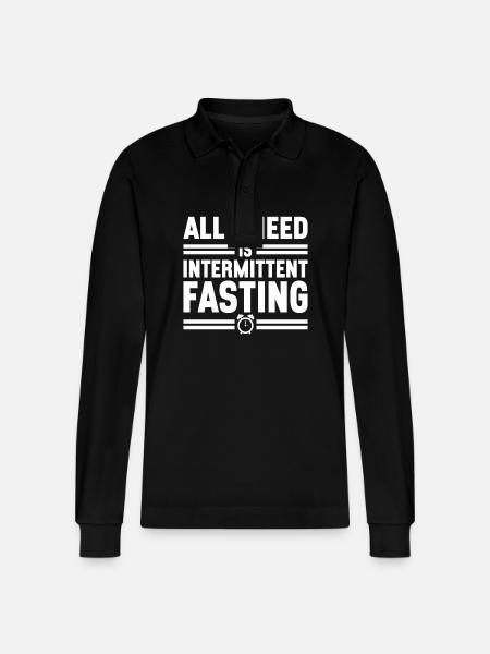 Intermittent fasting Intermittent fasting - Stanley/Stella Organic Unisex Long-Sleeved Polo Shirt Prepster - black