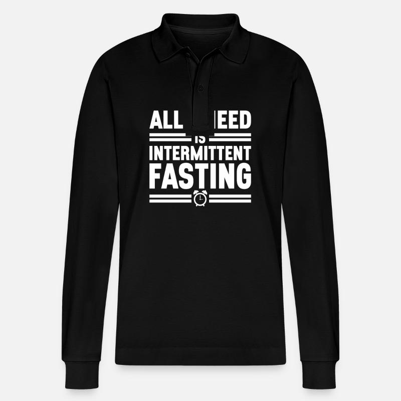 Intermittent fasting Intermittent fasting - Stanley/Stella Organic Unisex Long-Sleeved Polo Shirt Prepster - black