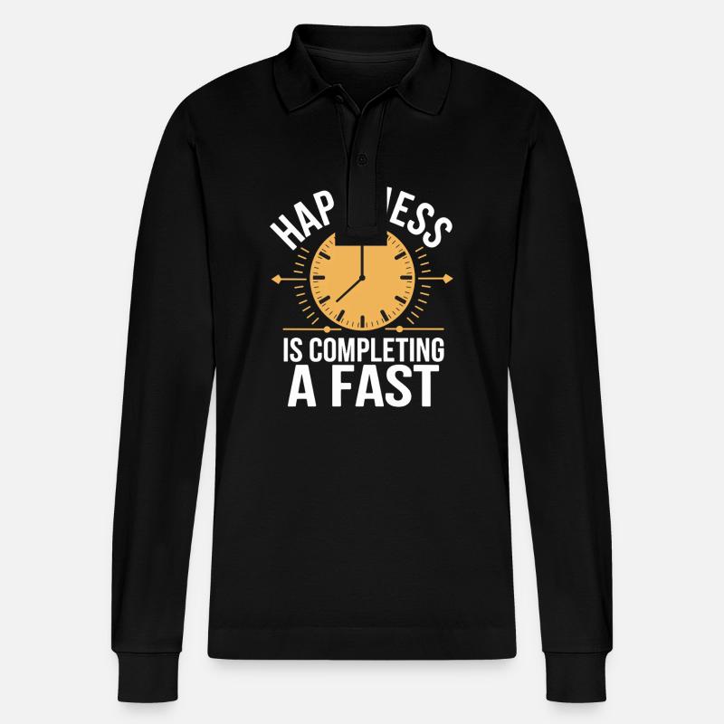 Intermittent fasting Intermittent fasting - Stanley/Stella Organic Unisex Long-Sleeved Polo Shirt Prepster - black