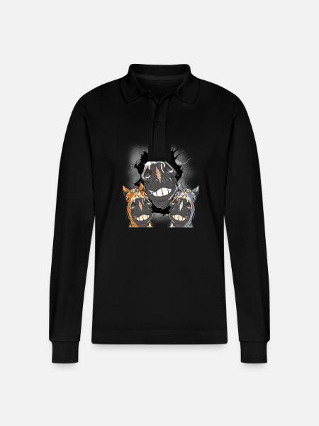 Pferd Pferde Pferdekopf - Stanley/Stella Unisex Bio-Langarm-Poloshirt Prepster - Schwarz